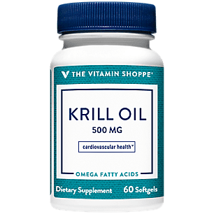 The Vitamin Shoppe Krill Oil 500MG, Contains Omega3's, EPA and DHA, Essential Oils  Fatty Acids, Sustainably Sourced with Astaxanthin, Supports Healthy Heart, Immune  Energy (60 Softgels)