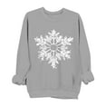 thumbnail image 2 of HOMBOM Snowflake Merry Christmas Sweatshirts for Womens Gray Pullover Lightweight Soft Crewneck Long Sleeve Womems Tops, 2 of 6