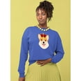 thumbnail image 2 of Royal Corgi Smiling Royal Crown Sweatshirt Women -Image by Shutterstock, Female Small, 2 of 4