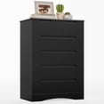 thumbnail image 2 of Aiho 6 Drawer Dresser, Black Wood Storage Cabinet with Cutout Handles for Bedroom, 2 of 6