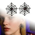 thumbnail image 6 of Black Spider Web Earrings for Women Halloween Spider Earrings for Women Gothic Halloween Christmas Jewelry Gifts For Women - 1 Couple - Black, 6 of 6