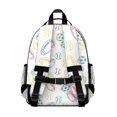 thumbnail image 3 of Football and Rugby White Pattern Cute School Backpack Bag for School with Padded Back and Adjustable Shoulder Straps 15.25"x11.5"x5.25", 3 of 5