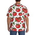 thumbnail image 3 of Uemuo Hand Drawn Tomatoes Pattern Cotton Linen Short Sleeve Shirts,Casual Lightweight Button Down Shirts,Vacation Beach Summer Tops-XX-Large, 3 of 7