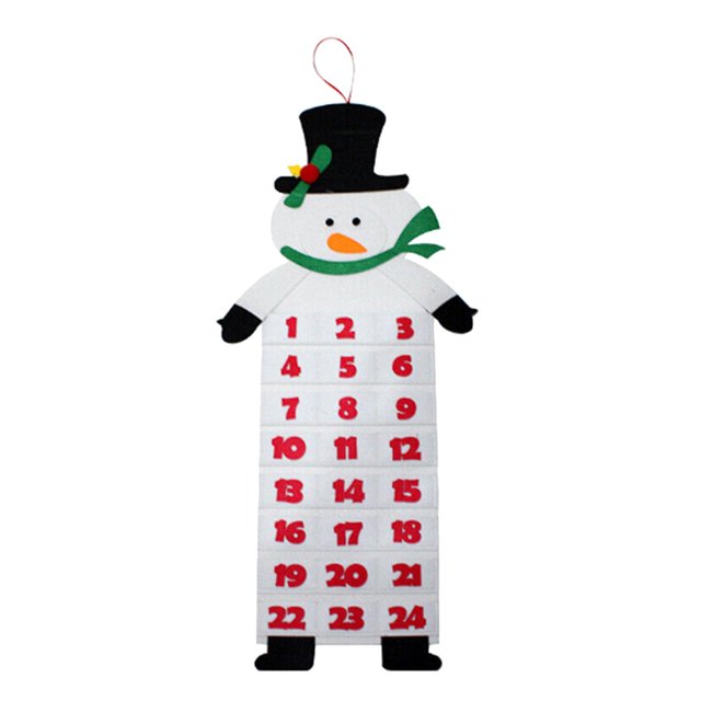 Decoración creativa del calendario de Adviento con colgante de bolsillos Colgante rellenable DIY para nuevo Yuyangstore Calendario de adviento
