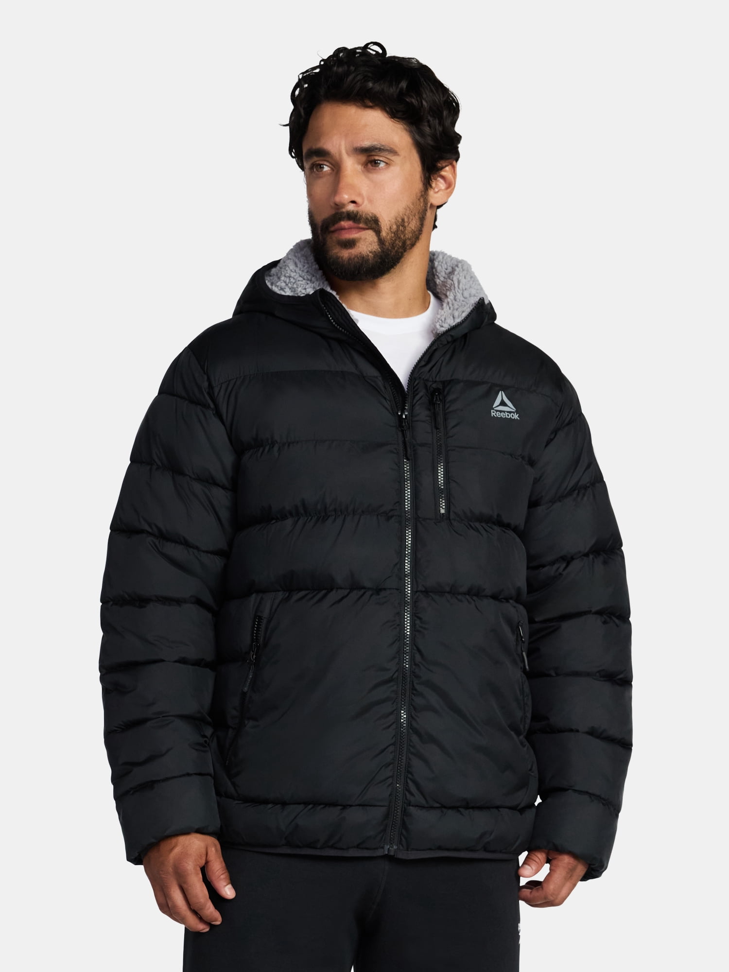 Reebok Men and Big Men's Puffer Coat with Hood, Heavyweight, Sizes S-3XL