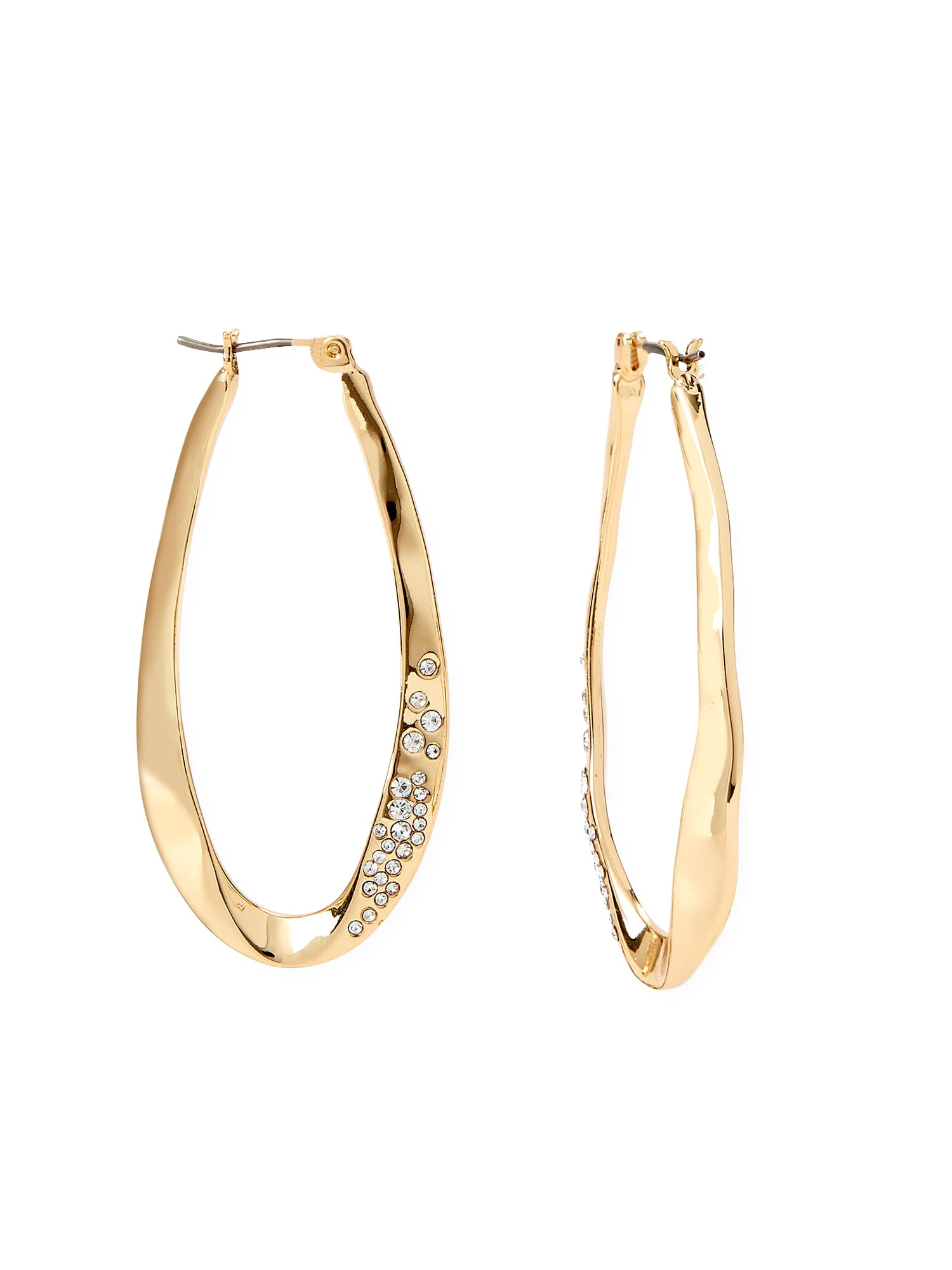 Sofia Jewelry by Sofia Vergara Women's Gold-Tone Pavé Hoop Earrings