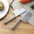 thumbnail image 5 of Clearance! Under $5 Potato Crinkle Cut Stainless Wavy Slicer Decorative for Fruits and Vegetables Home Kitchen Wavy Cutting Tool. for Carrot Cheese Po, 5 of 5