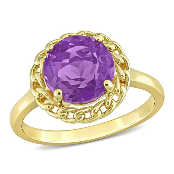 Everly Women's Amethyst Yellow Gold Plated Ring