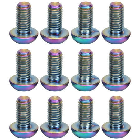 

2024 12Pcs Bicycle Disc Brake Rotor Screws Titanium Alloy Bike Screw Accessory M5x10mmColorful