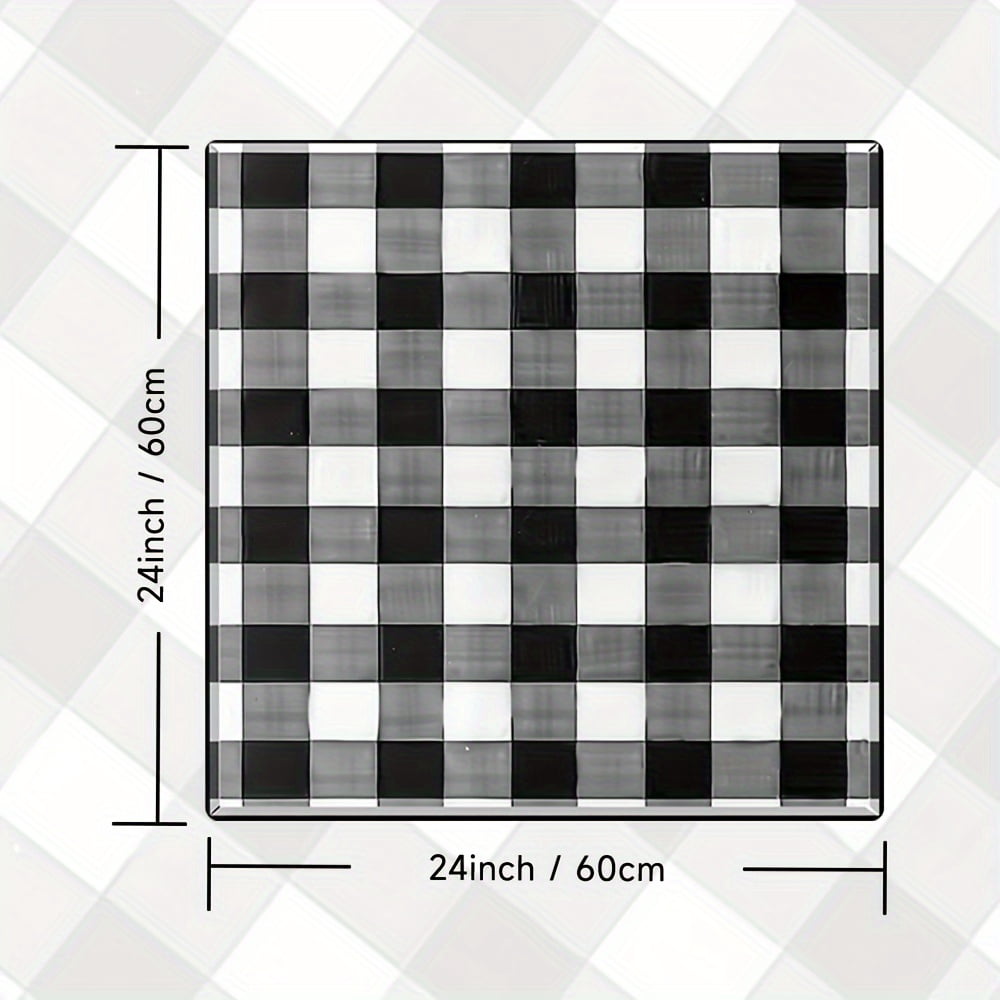1pc, Dish Drying Pad, Buffalo Checkered Washing Machine Dust Cover Mat, Countertop Absorbent Pad, Washstand Drain Mat, Washstand Cup Mat, Kitchen Accessories, Bathroom Accessories