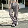 thumbnail image 5 of Stralyhd Wide Leg Pants for Women Casual Loose Fleece Palazzo Pants Vacation Drawstring Elastic Waisted Lounge Trousers with Pockets Light Brown L, 5 of 5
