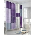 thumbnail image 3 of Abstract Purple Shower Curtain, Gray Gradient Graffiti Color Block Modern Art Waterproof Shower Curtain Set with 12 Hooks Lightweight Washable Fabric Shower Curtains for Bathroom 36x72 Inches, 3 of 6