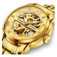 thumbnail image 1 of Reloj Automático Ben Nevis Esqueleto Acero Inoxidab Impermeable Y Luminoso Para Hombre Correa Dorado, 1 of 8