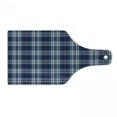 thumbnail image 1 of Navy Plaid Cutting Board, Abstract Lines Overlapped Geometric Motifs Illustration, Decorative Tempered Glass Cutting and Serving Board, in 3 Sizes, by Ambesonne, 1 of 2