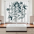 thumbnail image 2 of Ambesonne Anchor Kitchen Curtains, Pin-up Girl Sailor Suit, 55"x45", Teal and White, 2 of 3