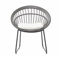 thumbnail image 1 of Silla de Exterior Gris con Asiento Acolchado Impermeable. Estructura de Acero y Ratán Sintético, 1 of 2