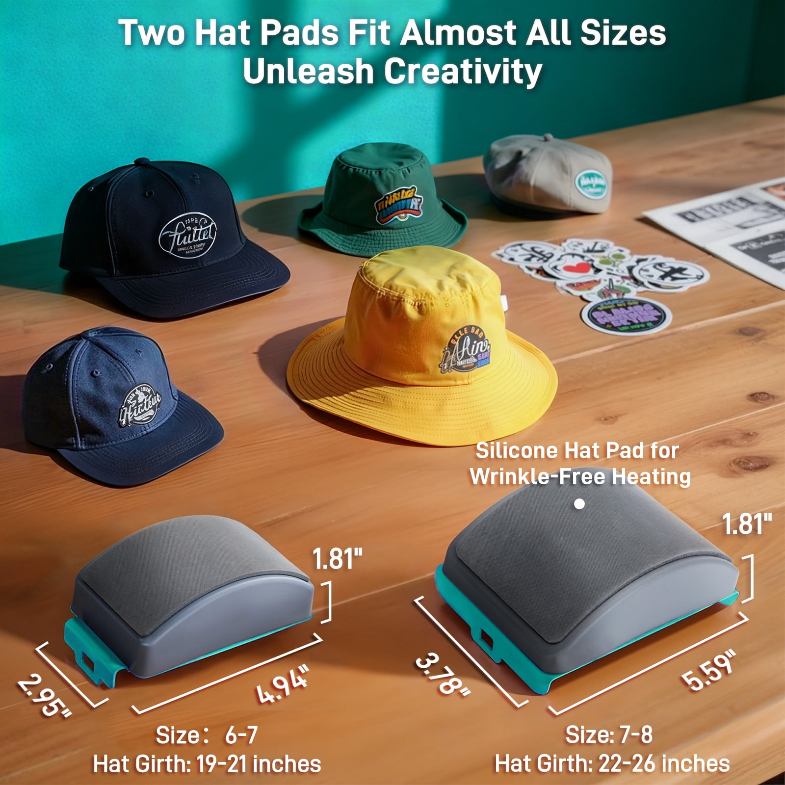 Hat Heat Press Machine,GOCHIFIX Automatic Hat Heat Press with 2pcs Interchangeable Platens for Caps Hats T-Shirts and HTV Iron On and Sublimation Projects,Green