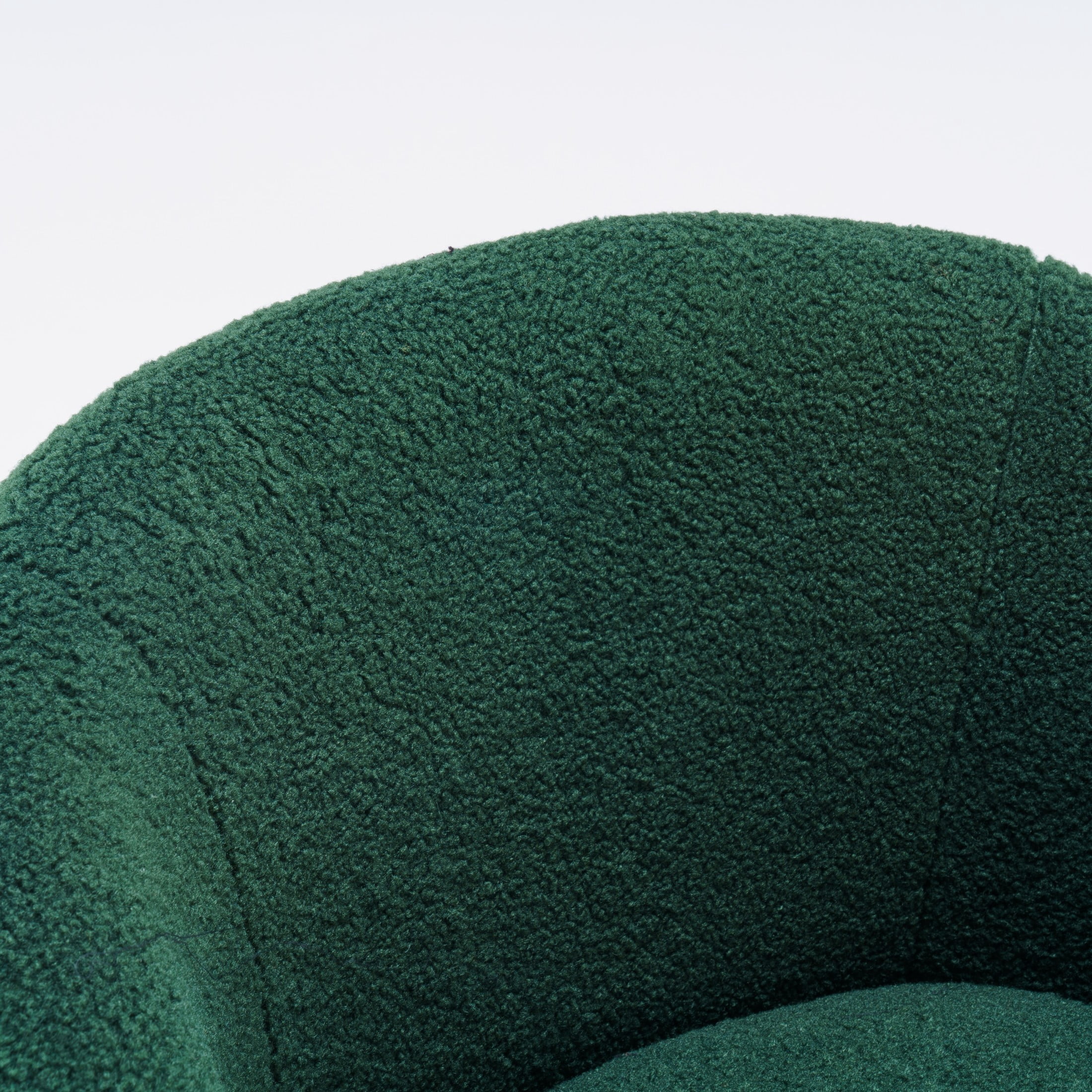 Noble House Arissa 26" Teddy Ergonomic Barrel Armchair, Swivel Reading Chair with Metal Base for Living Room, Dark Green