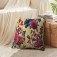 thumbnail image 3 of LALILO Throw Pillow Covers Colorful Floral With Roses Watercolor Green Cushion Cover 18" x 18", 2 Pack, 3 of 6