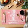 thumbnail image 2 of Pink Trees Placemats Set of 4 Forest Art Decor Spring Summer Nature Leaf Place Mats Indoor Wipeable Table Mats Washable Cloth Dining Table Placemats for Kitchen Holiday Party Home Decor 13x19 Inch, 2 of 9