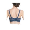 thumbnail image 2 of SOSTEN CHIC Mujeres Sujetadores de Copas Completas Transpirables Confort Encaje Floral Cobertura Completa Sin Almohadillas Sujetador con Aros 38/85 Ajuste 36B/C Azul Marino, 2 of 6