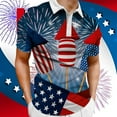 thumbnail image 2 of TOWED22 Mens 4th of July Polo Shirts Short Sleeves Golf Tennis Shirt Casual T-Shirt(Navy,M), 2 of 3