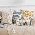 thumbnail image 2 of Embroidery Cotton Decorative Throw Pillow Cover Boho Geometric Pattern Cushion Cover for Couch Sofa Bed (Geometric E,18"x18"), 2 of 4