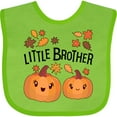 thumbnail image 3 of Inktastic Little Brother Pumpkins with Fall Leaves Boys Baby Bib, 3 of 4
