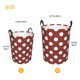 thumbnail image 3 of Balery Maroon And White Polka Dot Cesta de ropa redonda con asas, impermeable, independiente, para ropa, juguetes, dormitorio y familia-Medium, 3 of 6