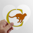 thumbnail image 1 of Leopard Running Chasing Prey Heart Vinyl Sticker Bicycle Bottle Decal, 1 of 3