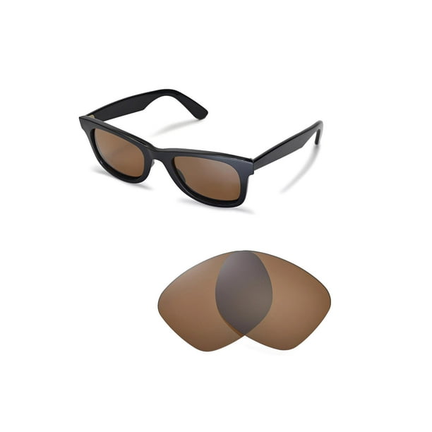Walleva Brown Polarized Replacement Lenses For Ray Ban Wayfarer Rb2140 50mm Sunglasses Walmart Com