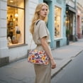 thumbnail image 7 of FORMRS Women Crossbody Purse with Chain Strap Vegan Leather Shoulder Handbag, Colorful Flowers Pattern, 7 of 7