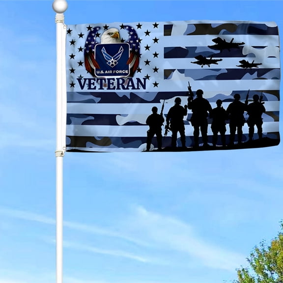 Bayyon US Air Force Veteran American Eagle Flag Banner with Grommets 3x5Feet Man cave Decor