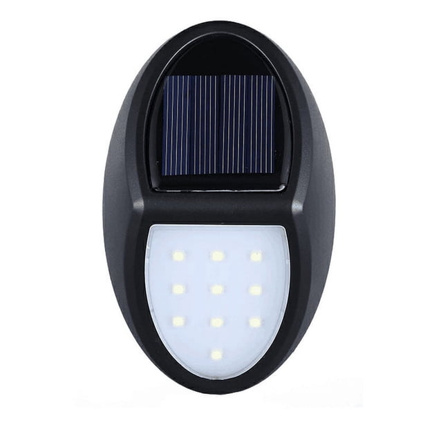 Lámpara solar para exteriores, 10 LED, lámpara de pared solar, iluminación solar para exteriores IP65, resistente al agua, con sensor crepuscular para patio, jardín, patio.