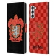 thumbnail image 1 of Head Case Designs Officially Licensed Harry Potter Deathly Hallows I Gryffindor Crest Leather Book Wallet Case Cover Compatible with Samsung Galaxy S21+ 5G, 1 of 6