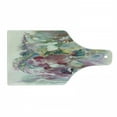 thumbnail image 1 of Watercolor Cutting Board, Oriental Dance Theme Young Girl Performing in Traditional Costume Fantasy, Decorative Tempered Glass Cutting and Serving Board, Wine Bottle Shape, Multicolor, by Ambesonne, 1 of 1