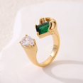 thumbnail image 2 of Emerald Elegant Copper Ring With Electroplating Finish Free Size Jewelry For Women Gift Ready Everyday Wear, 2 of 8