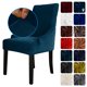 thumbnail image 1 of Funda para silla Fundas para silla de terciopelo Funda protectora para silla de comedor suave lavable extraíble Azul-verde, 1 of 8