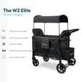 thumbnail image 3 of WONDERFOLD W2 Elite Stroller Wagon (2 Seater) - Collapsible Wagon Stroller with Seats with 5-Point Harnesses, Adjustable Push Handle, and Adjustable Sun Canopy, Elite Black, 3 of 5
