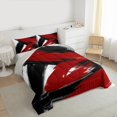 thumbnail image 3 of Homewish Graffiti Splash 3-Piece Full Size Comforter Sets For Adults Female Men,Abstract Geometric Stripes Bedding Comforter Set,Black Red White Lightweight Bedding Sets, 3 of 8
