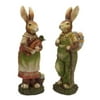 Easter Bunny Rabbits Couple with a Backpack and a Large Carrot 18"
