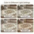 thumbnail image 7 of ODIKA 3'x5' Washable Accent Rug Vintage Boho Bordered Bouquet Distressed Retro Motifs Neutral Cream Refined for Bedside, Nursery Room, Pet Friendly & Non-Shedding, 7 of 7