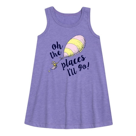 

Dr. Seuss - Oh! The Places I ll Go - Toddler and Youth Girls A-line Dress