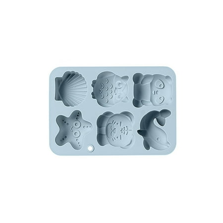

Fsqjgq Small Christmas Cookie 6 Cartoon Shaped Silica Gel Molds for Owls Dolphins Shells Etc To Make Ice Cube Chocolate Cake Molds Heart Shaped Cookie Small Silica Gel Blue