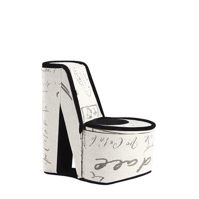 Benzara BM240367 High Heel Script Shoe Jewelry Box with 2 Hooks, Beige & Black