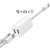 Dual Lightning Splitter & Adapter,GOOPRO 2 in 1 Headphone Audio and Charge Adapter for Iphone 7/7 Plus/8/8Plus/X(White)