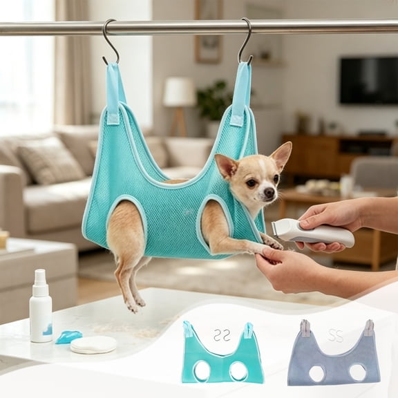 AYktou Pet Grooming Hammock Harness for Cats & Small Dogs, Dog Nail Trimming Restraint Bag, Breathable Cat Grooming Hammock Harness, Pet Suspended Bed Dog Grooming Sling for Grooming & Nail Care