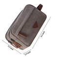 thumbnail image 2 of Neceser de viaje para hombre con compartimentos dobles, organizador de maquillaje cosmético de cuero de lona, ​​kits de afeitado Dopp - Gris, 2 of 5