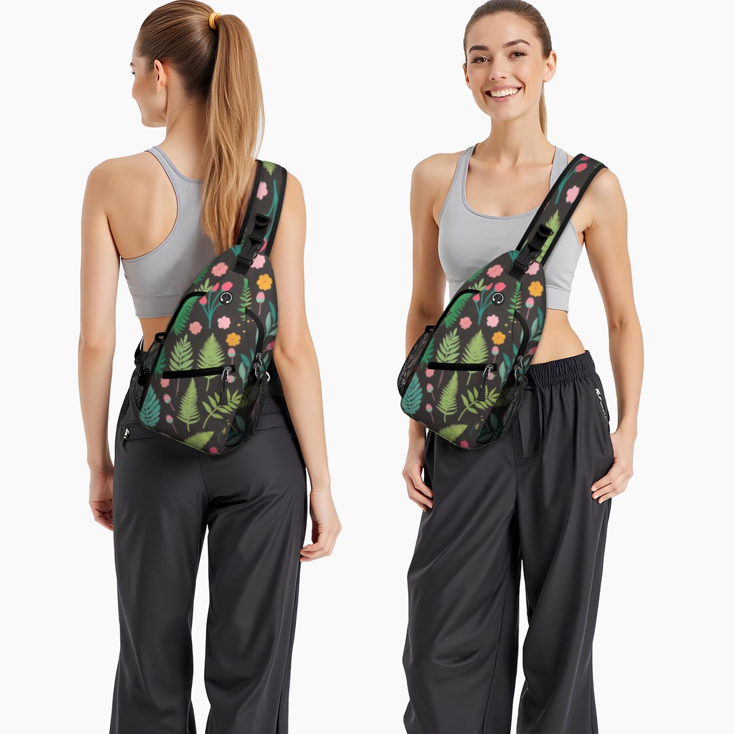 Crossbody Sling Bag Mushroom Hiking Daypack Crossbody Travel Bag Hiking Bag for Men Women