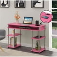 thumbnail image 1 of Designs2Go No Tools Student Desk with Charging Station in Pink Wood Finish, 1 of 6